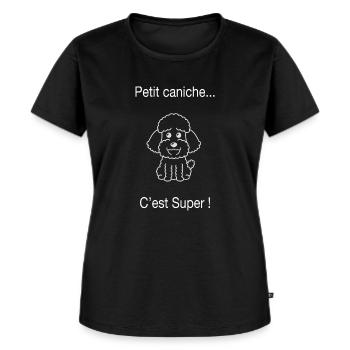 Petit caniche - T-shirt Premium bio Femme - noir - Devant - Selfina (174cm)