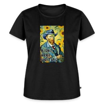Hier wartet - Impressionismus-Malerei - Frauen Premium Bio T-Shirt - Schwarz - Vorne - Selfina (174cm)