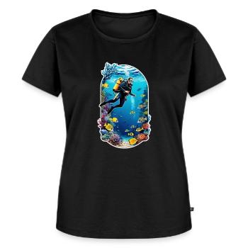 Tauchen - Frauen Premium Bio T-Shirt - Schwarz - Vorne - Selfina (174cm)