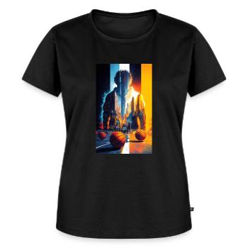 Double exposition au basket-ball - T-shirt Premium bio Femme - noir - Devant - Selfina (174cm)