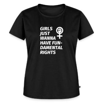Girls just want to have fundamental rights - Women's Premium Organic T-shirt - black - Front - Selfina (174cm)
