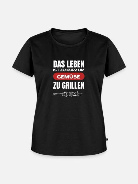 Lustiger Grill Spruch Kein Gemüse! - Frauen Premium Bio T-Shirt - Schwarz