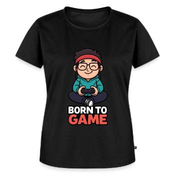 Gamer cartoon with controller - Women's Premium Organic T-shirt - black - Front - Selfina (174cm)