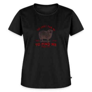 He Left The 99 To Find Me Christian Jesus - Frauen Premium Bio T-Shirt - Schwarz - Vorne - Selfina (174cm)