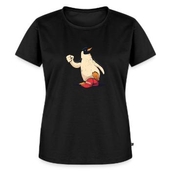 Résistez à la protestation Grunge des Pingouins - T-shirt Premium bio Femme - noir - Devant - Selfina (174cm)