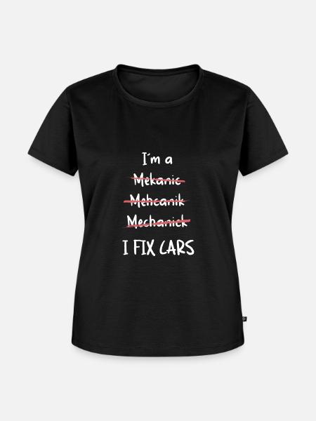 I Fix cars - Frauen Premium Bio T-Shirt - Schwarz