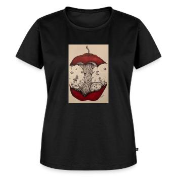 Zeit APFEL - Frauen Premium Bio T-Shirt - Schwarz - Vorne - Selfina (174cm)
