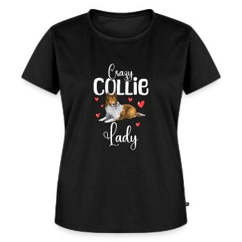 Langhaarcollie Rough Collie Hund - Frauen Premium Bio T-Shirt - Schwarz - Vorne - Selfina (174cm)