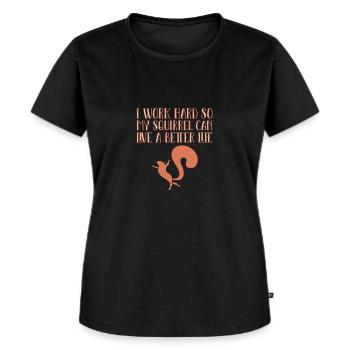 Eichhörnchen - Frauen Premium Bio T-Shirt - Schwarz - Vorne - Selfina (174cm)