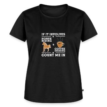 Pferd reiten Reiter Reitsport - Frauen Premium Bio T-Shirt - Schwarz - Vorne - Selfina (174cm)