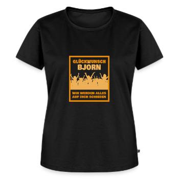 Abschluss Björn - Frauen Premium Bio T-Shirt - Schwarz - Vorne - Selfina (174cm)