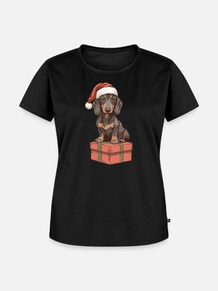 Christmas Dachshund Gift - Frauen Premium Bio T-Shirt - Schwarz