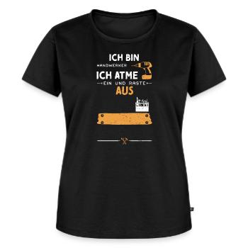 Ich Bin Handwerker Ich Atme Ein... - Frauen Premium Bio T-Shirt - Schwarz - Vorne - Selfina (174cm)