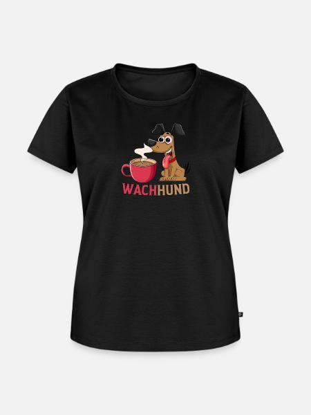 Wachhund Kaffee - Frauen Premium Bio T-Shirt - Schwarz