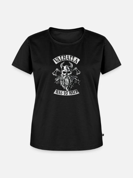 Valhalla has to wait - Frauen Premium Bio T-Shirt - Schwarz