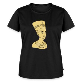 Nefertiti - reine d'Egypte. print Même l'or! - T-shirt Premium bio Femme - noir - Devant - Selfina (174cm)