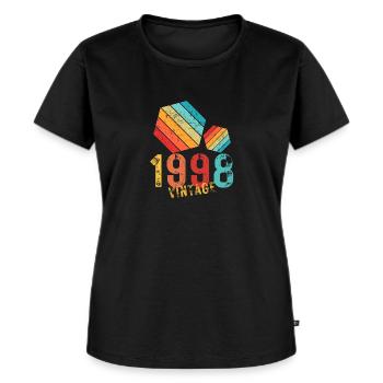 Edition Limitée Vintage Anniversaire Vintage 1998 - T-shirt Premium bio Femme - noir - Devant - Selfina (174cm)