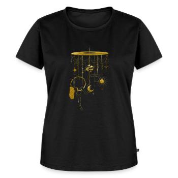 Golden Aerial Art for Free Spirits - Frauen Premium Bio T-Shirt - Schwarz - Vorne - Selfina (174cm)