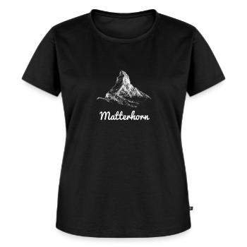 Matterhorn Schweiz Alpen Berge Wandern Klettern - Frauen Premium Bio T-Shirt - Schwarz - Vorne - Selfina (174cm)