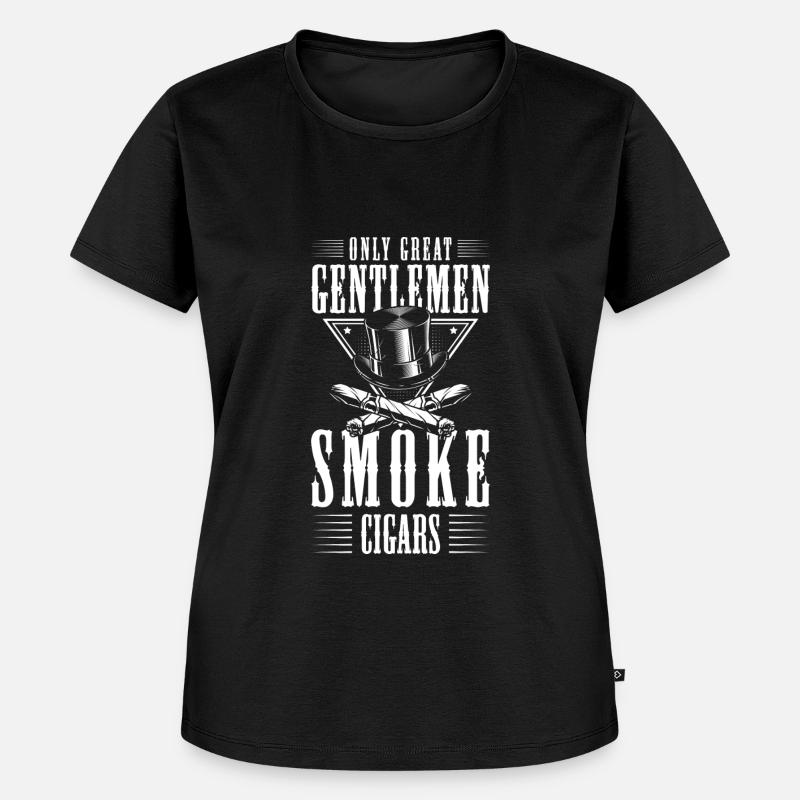 Tabak Zigarre Kippe Qualm - Frauen Premium Bio T-Shirt - Schwarz