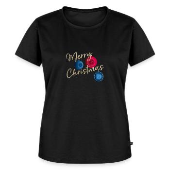 Frohe Weihnachten! - Frauen Premium Bio T-Shirt - Schwarz - Vorne - Selfina (174cm)