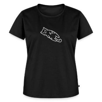 cat - Ekologisk premium-T-shirt dam - svart - Fram - Selfina (174cm)