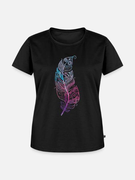 Feder - Frauen Premium Bio T-Shirt - Schwarz