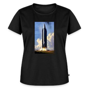 Vaisseau 01 - T-shirt Premium bio Femme - noir - Devant - Selfina (174cm)