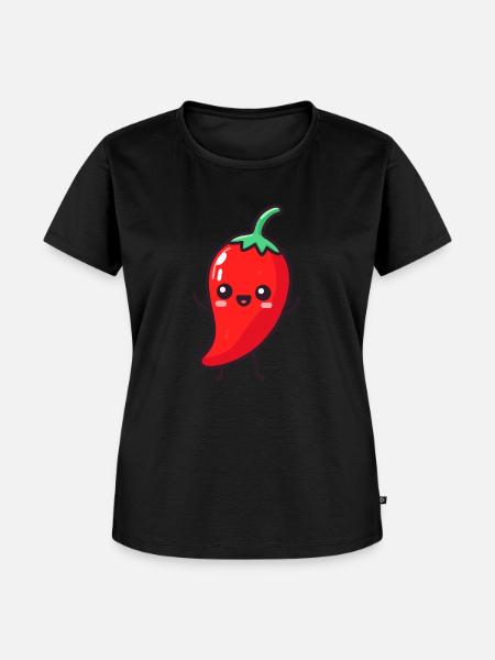 Glücklicher Peperoni - Frauen Premium Bio T-Shirt - Schwarz