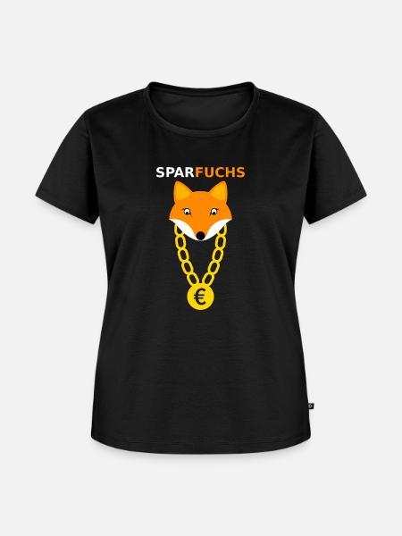 Sparfuchs Fuchs Tier Geschenk - Frauen Premium Bio T-Shirt - Schwarz