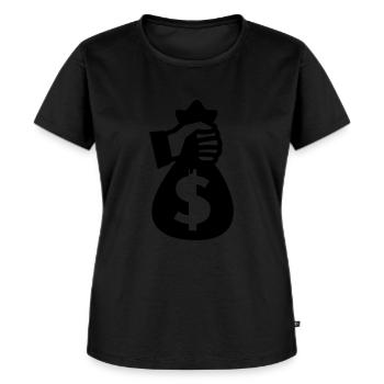 Monnaie Monnaie Silhouette - T-shirt Premium bio Femme - noir - Devant - Selfina (174cm)