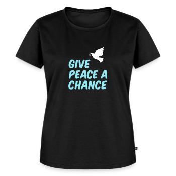 Frieden - Frauen Premium Bio T-Shirt - Schwarz - Vorne - Selfina (174cm)