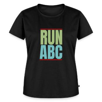 RUN ABC - Frauen Premium Bio T-Shirt - Schwarz - Vorne - Selfina (174cm)