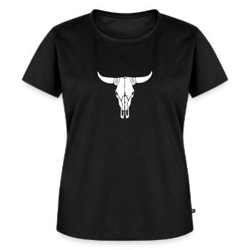 Cow skull - Women's Premium Organic T-shirt - black - Front - Selfina (174cm)
