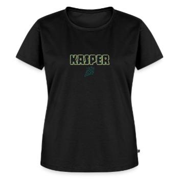 kasper 1 - Frauen Premium Bio T-Shirt - Schwarz - Vorne - Selfina (174cm)