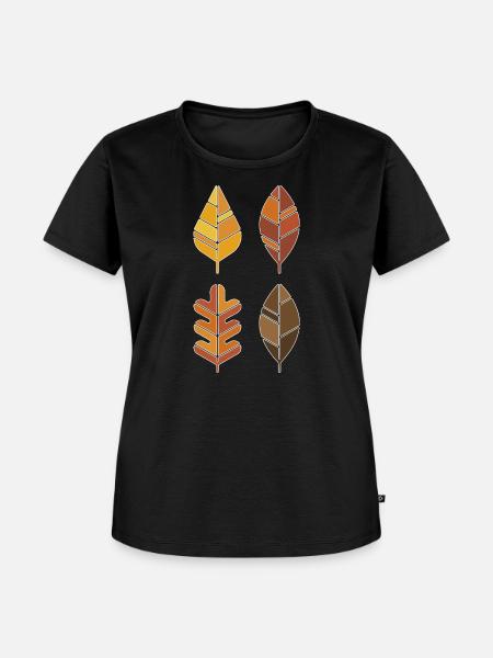 Vier Herbstblätter Raster - Frauen Premium Bio T-Shirt - Schwarz