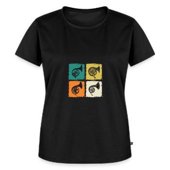 Hornist Waldhorn - Frauen Premium Bio T-Shirt - Schwarz - Vorne - Selfina (174cm)