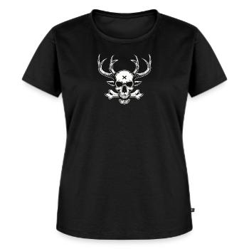 Deer Skull -Jolley Roger - Frauen Premium Bio T-Shirt - Schwarz - Vorne - Selfina (174cm)