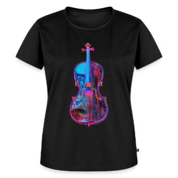 Violine - Frauen Premium Bio T-Shirt - Schwarz - Vorne - Selfina (174cm)
