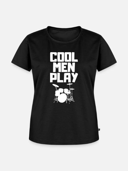 Cool Men Play Drums - Women's Premium Organic T-shirt - black