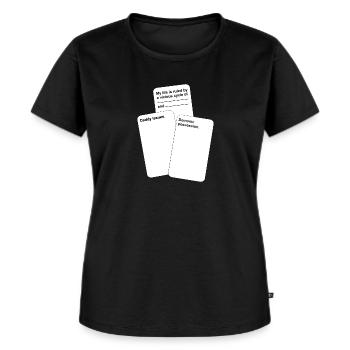 Lustige Karten gegen die Menschheit - Frauen Premium Bio T-Shirt - Schwarz - Vorne - Selfina (174cm)