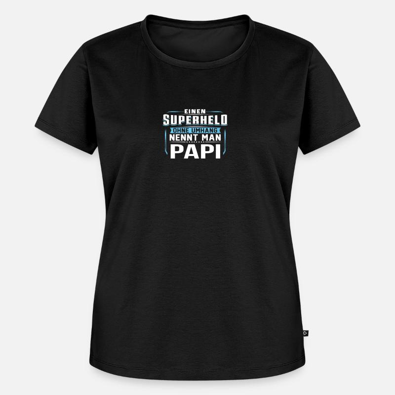 PAPI Superheld - Frauen Premium Bio T-Shirt - Schwarz