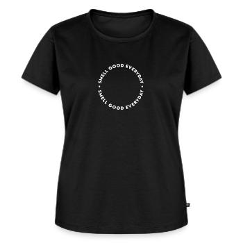 Smell Good Everyday Circle - Women's Premium Organic T-shirt - black - Front - Selfina (174cm)