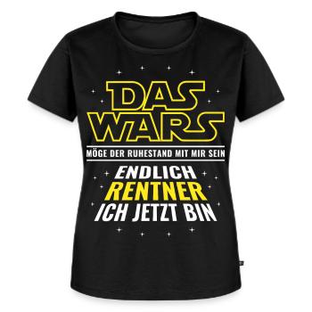 Rente Das wars - Endlich Rentner ich jetzt bin - Frauen Premium Bio T-Shirt - Schwarz - Vorne - Selfina (174cm)