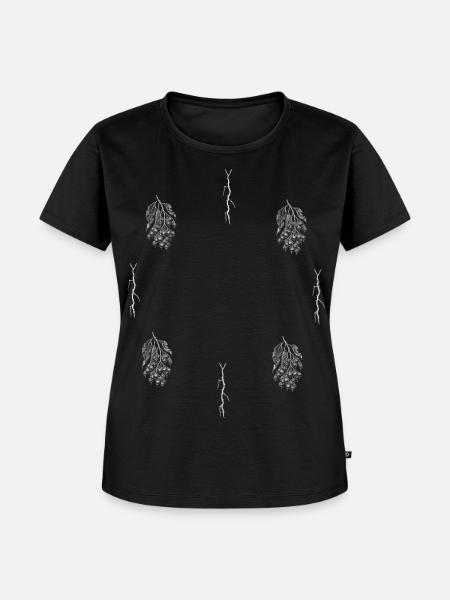 Dornenzweig & Blütenzweig - Dark Botanical - Frauen Premium Bio T-Shirt - Schwarz