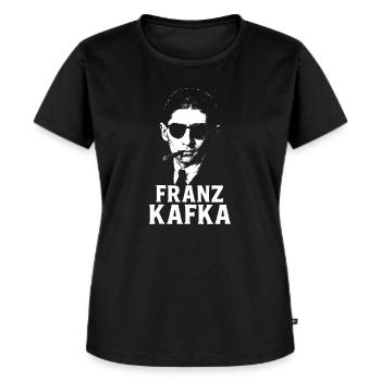 Franz Kafka mit Zigarre und schwarzer Brille Portrait - Frauen Premium Bio T-Shirt - Schwarz - Vorne - Selfina (174cm)