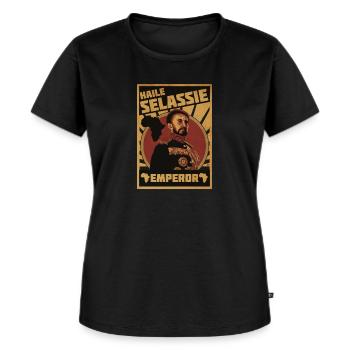 Affiche Selassie I Jah - T-shirt Premium bio Femme - noir - Devant - Selfina (174cm)
