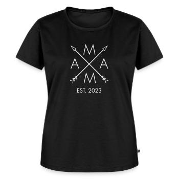 Mama Est 2023 - Mama Baby Schwangere Schwangerschaft - Frauen Premium Bio T-Shirt - Schwarz - Vorne - Selfina (174cm)