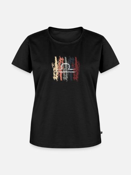 Retro Zodiac Libra Design - Frauen Premium Bio T-Shirt - Schwarz