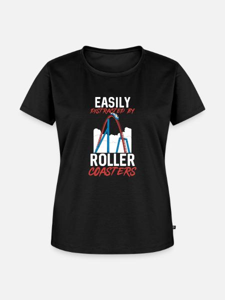 Achterbahn Rollercoaster Freizeitpark - Frauen Premium Bio T-Shirt - Schwarz